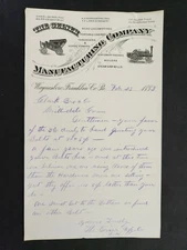 1883 antique GEISER MFG CO waynesboro pa LETTER locomotive engines steam CLARK