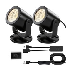 2 PCS Soft White 3000K 5W USB LED Indoor Spotlight 360 Degree Display Accent