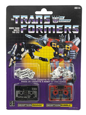 Transformers G1 Reissue Decepticons Ravage & Rumble Action Figure Set NIB