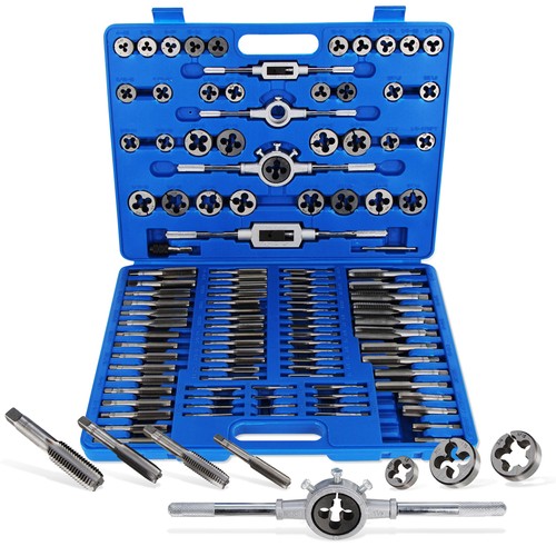 ABN 110 Piece Large Tap and Die Set Standard SAE Rethreading Tool Kit ...