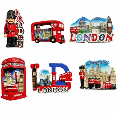 6x 3D Ceramic London British England ICONS Souvenir Fridge Magnets New Multipack - Image 1 of 2
