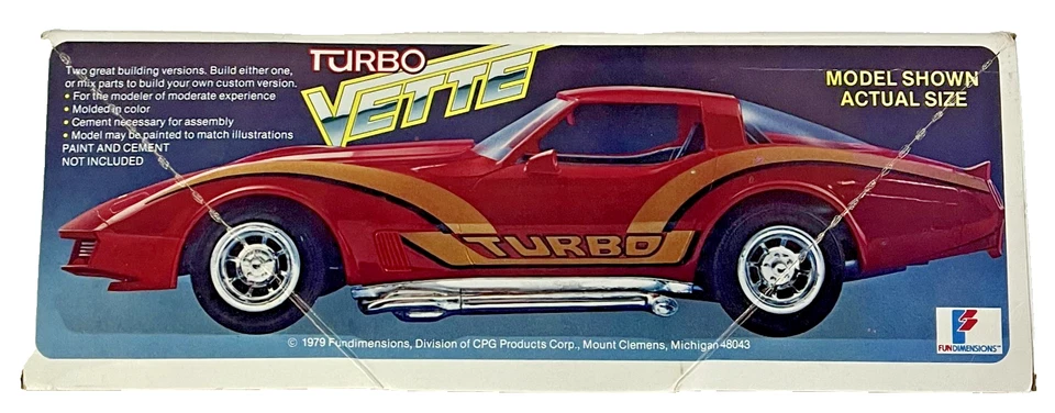 MPC Turbo Vette Corvette Car Model Kit Vintage Big 1:20 Scale 1979 - Image 4 of 4