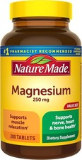 Nature Made Magnesium Oxide 250mg 200 Tablets Muscle Heart Bone Support