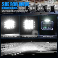 4 5 Inch Side Shooter Led Work Light Pods With Amber Drl Wwiring Yellow Cover