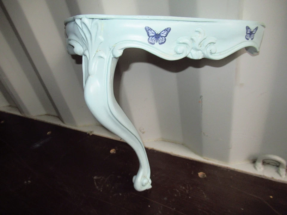ANCIENNE PETITE CONSOLE EN BOIS PEINT DE STYLE LOUIS XV - Photo 4/4
