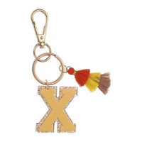 FüR Initial Letter Keychain, Niedlicher Alphabet-X AnhäNger Mit Quaste, Gelb