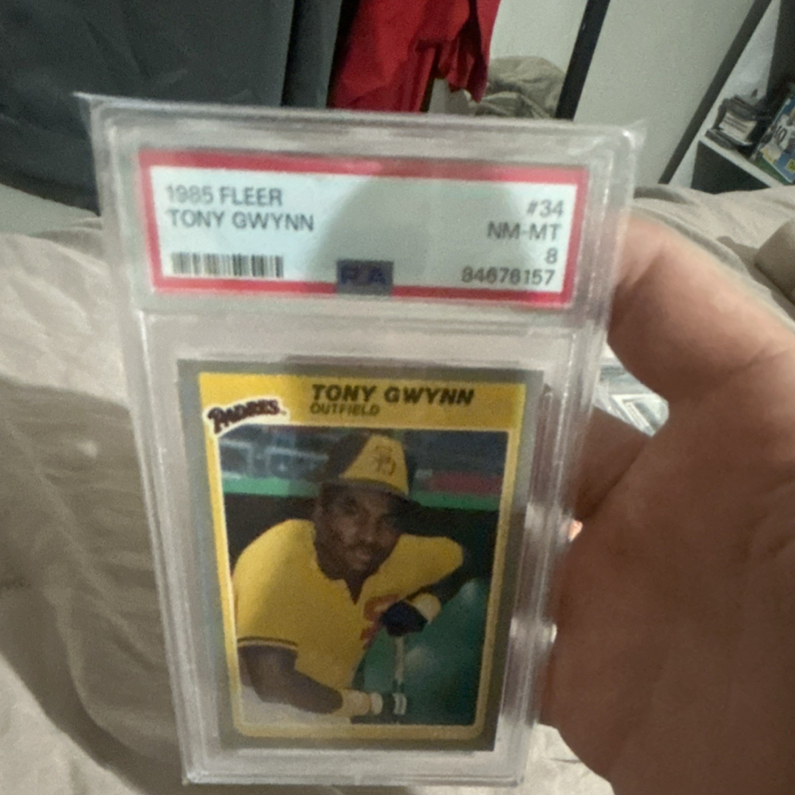Fleer Tony Gwynn 1985 #34 PSA 8 San Diego Padres Baseball Card