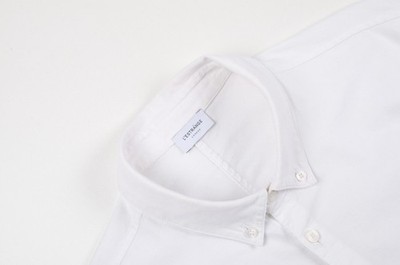 LESTRANGE London Shirt Medium Mens White Oxford Cotton Long Sleeved