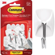 Command Small Wire Hooks Value Pack, White, 9 Hooks, 12 Strips 17067-9ES Command 1.31 per strip
