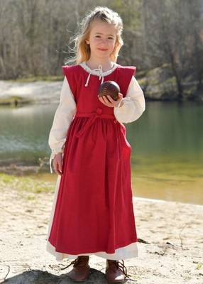 Battle-Merchant Kinder Mittelalterkleid, Überkleid Lilou, weinrot