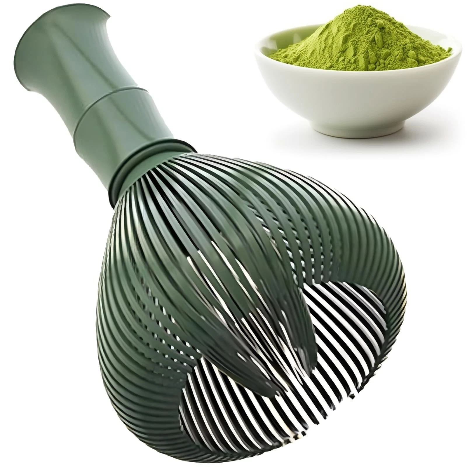 Matcha Blender, Matcha Whisk, ABS Plastic, Bamboo-Shaped Matcha Brush