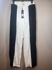 Women’s Fashion Nova Seeing Double Color block Trouser Black/white Size Small