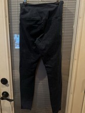 Women s Blue Solid Ankle Leggings, Size S Regular Pull-On Stretch