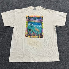 Delta T-Shirt Mens Size XL Off White Cotton Jamaica Sea Turtle Graphic USA Made