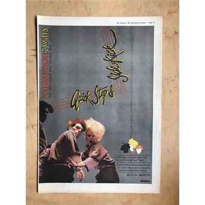 THOMPSON TWINS  QUICK STEP AND SIDE KICK POSTER SIZED original music advert 