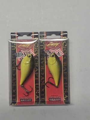 (LOT OF 2) Lucky Craft LC Squarebill Crankbait / TO Chart