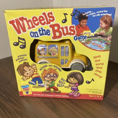 Vintage Wheels On The Bus Milton Bradley Game ~ Complete ~ Singing Musical Bus
