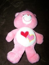 Care Bears Love A Lot Plush Pink Hearts 2002 Vintage Stuffed Animal Teddy Bear