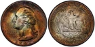 1947-S WASHINGTON SILVER QUARTER PCGS MS67+ PRETTY TONING (3006)