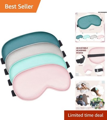Silk Eye Masks for Ultimate Comfort - Adjustable Light Blocking Covers, 4 Pack
