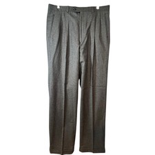Jack Victor Gray David Pleated Wool/Cashmere Cuffed Men's Size 36x33 Dress Pants