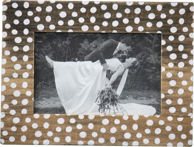 White Polka Dot Pattern 4X6 Inch Wood Decorative Picture Frame