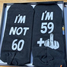 Happy-pop Happy birthday  I  m Not 60, i  m 59  Novelty Socks