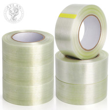 6 Rolls Filament Strapping Tape, 2'' X 60Yds X 5.5Mil Reinforced Fiberglass Tape
