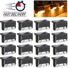 LED Solar Fence Lights Outdoor Garden Yard Waterproof Stairs Step Deck Lamp