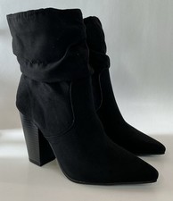 Justfab Booties Karsha Black boots Women's Size 9 Faux Suede