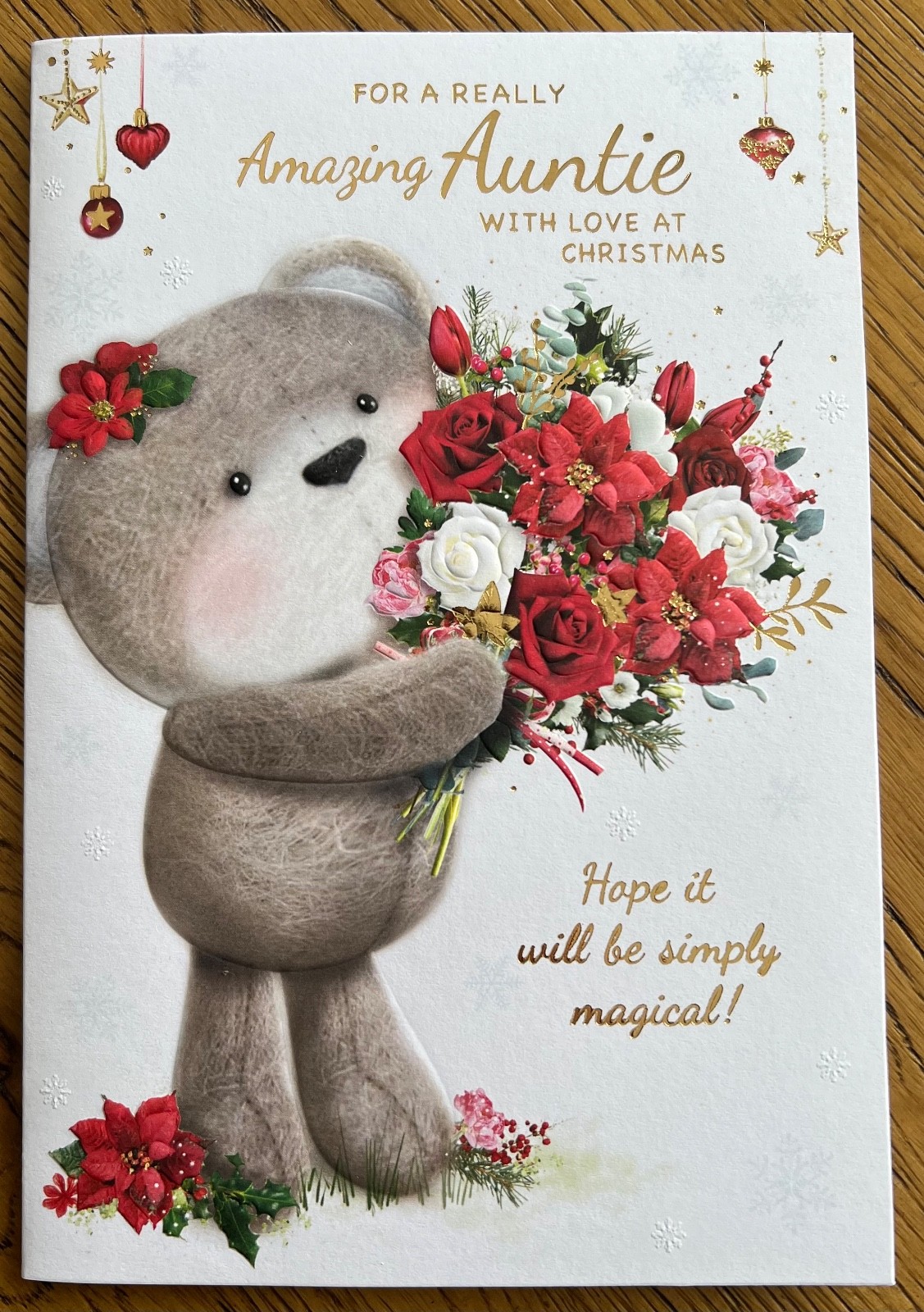 Christmas card For an Amazing Auntie with love Xmas (XSE32160)