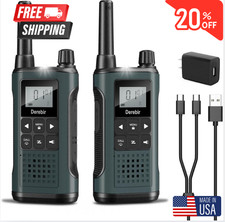 2 PACK Long Range Walkie Talkie 100 Mile Two Way Radio Charge Headset Waterproof