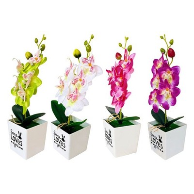 Realistic Looking Fake Butterfly Orchid in Pot for Calming Natural Ambiance