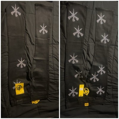 Studio LA Men's Black Straight Denim Jeans Embroidered Accents New with Tags