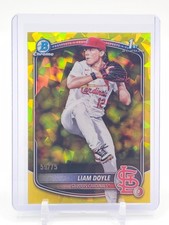 LIAM DOYLE 2025 BOWMAN CHROME DRAFT YELLOW CRACKED ICE 1ST ROOKIE /75 Q6642