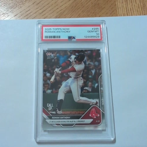 PSA GM 10 2025 Topps Now Roman Anthony CALL UP 1st MLB Hit #285 Boston Red Sox