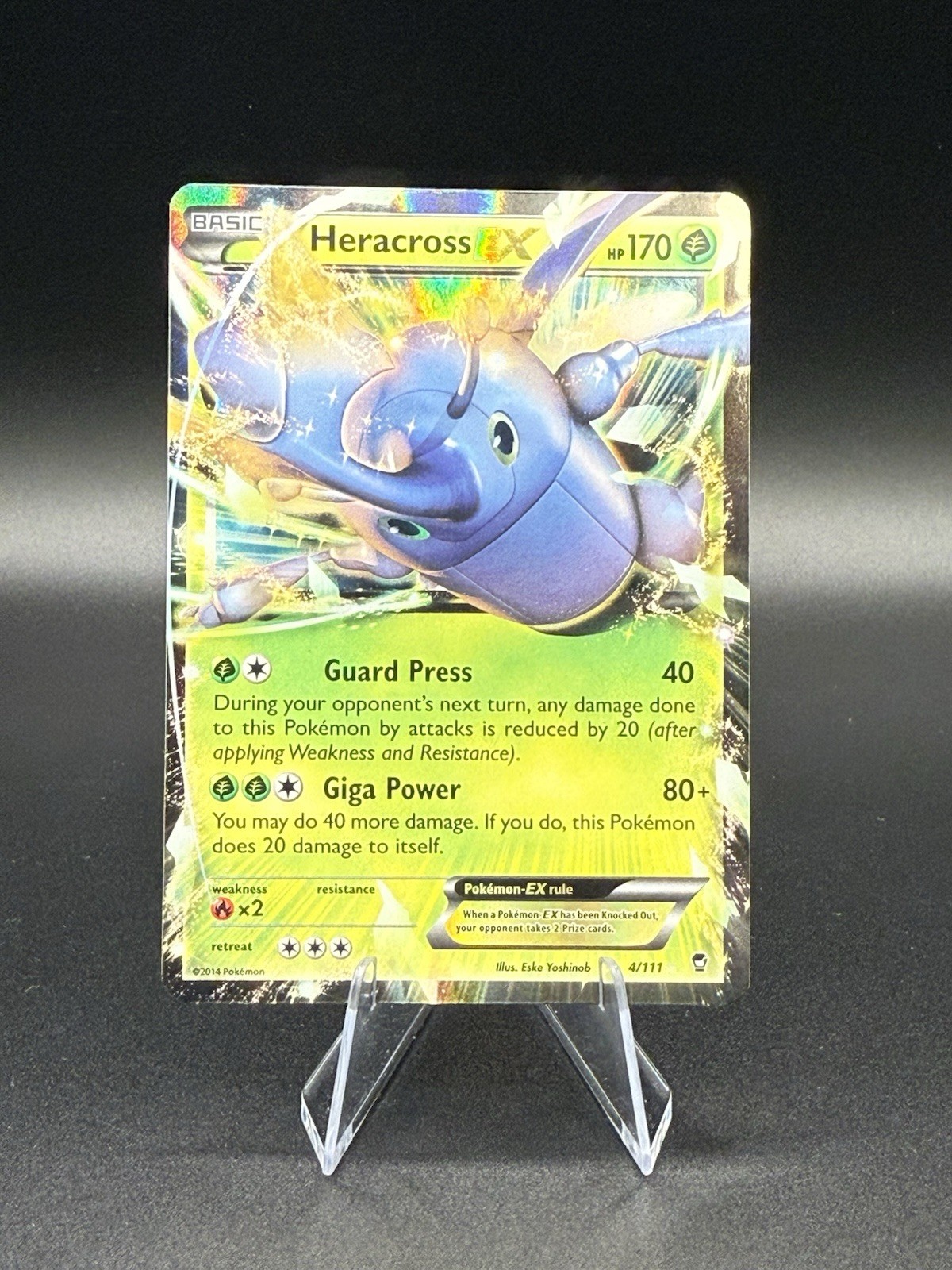 Heracross EX 4/111 Furious Fists Ultra Rare Holo Pokemon Card - LP