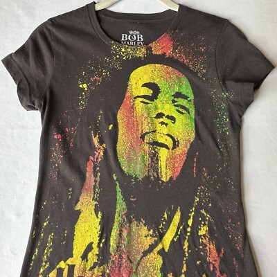 Bob Marley Womens T-Shirt Black Red Yellow Green House Of Marley Reggae  Music S