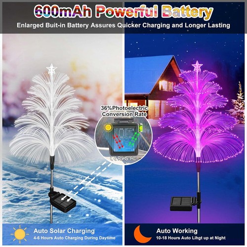 2PCS Garden Solar Fireworks Fairy String Lights LED Jellyfish Outdoor Stake Lamp - Picture 6 of 12