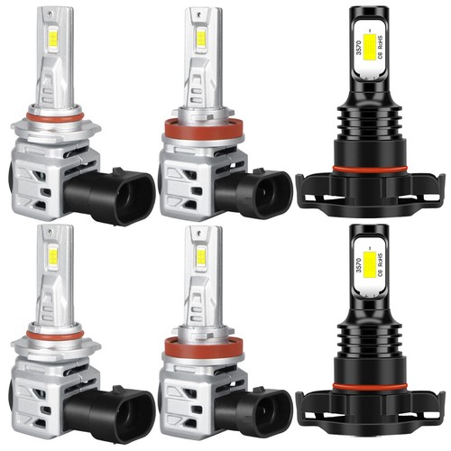For GMC Sierra 1500 2500 HD 2007-2013 LED High Low Headlight Fog Light Bulbs M7Y - Picture 2 of 19