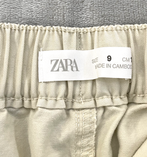 Zara Kids Pants Girls Size 9 Beige Cotton Twill Lightweight Casual Trousers - Picture 9 of 12
