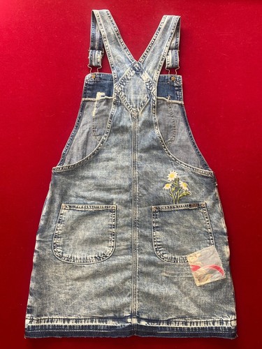 NWT Polo Ralph Lauren Girls BLUE Floral Denim Overall Dress - Picture 2 of 2