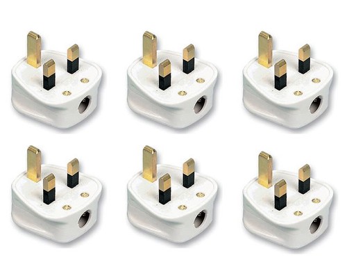13AMP UK 3 PIN FUSED WHITE MAINS PLUG 13A PACK SOCKET BULK 1 2 3 5 10 20 240V - Picture 7 of 12