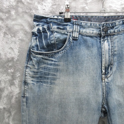 Ecko Unltd Jeans Men's 36X32 Blue Denim Relaxed Embroidered Skater Streetwear - Foto 5 di 21