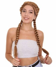 Adult Long Braided Brown Wig Halloween Party Costume Fancy Dress Hair HW-1487A