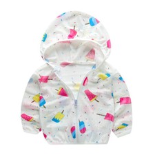 Spring and Summer Outwear Kid's Sunscreen Coat Boys and Girls Hooded Shirt