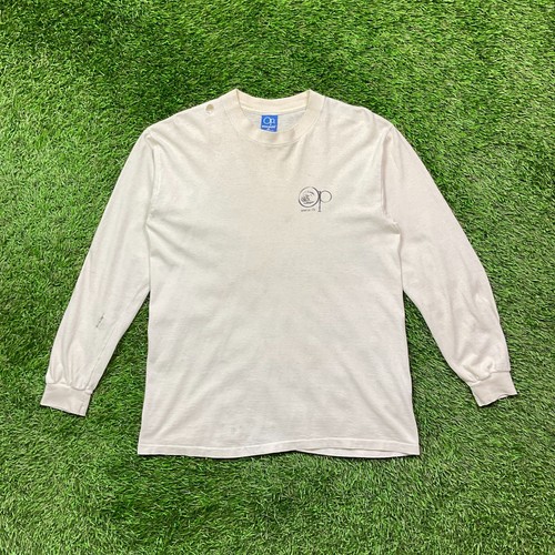 Vintage 80s Ocean Pacific Long Sleeve T-Shirt Mens Medium White Surf THRASHED