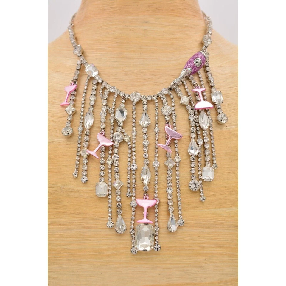 Betsey Johnson Necklace Champagne Going All Out Crystal Holiday Dazzle NWT BinA