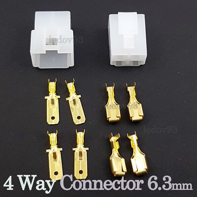 4 Wege 6,3 mm Pin Kabel Stecker Elektrische Klemmen Motorrad Auto 4 Draht Port