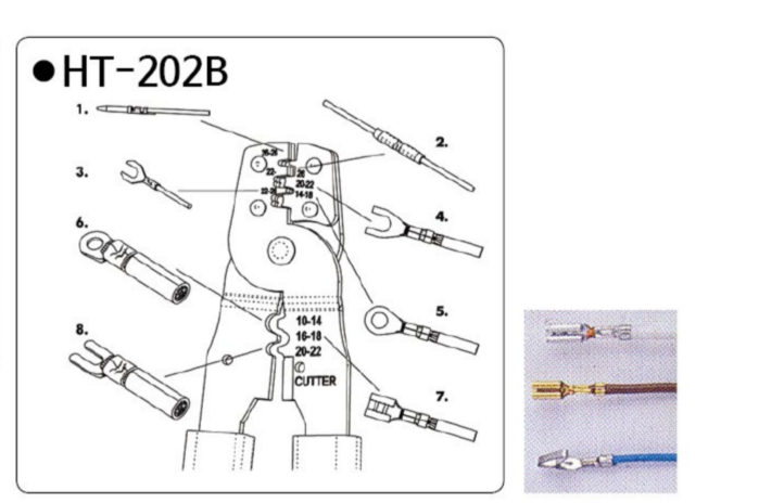 KFT HT-202B Crimping Tool Cable Connector 185mm Non-insulated D-SUB ...